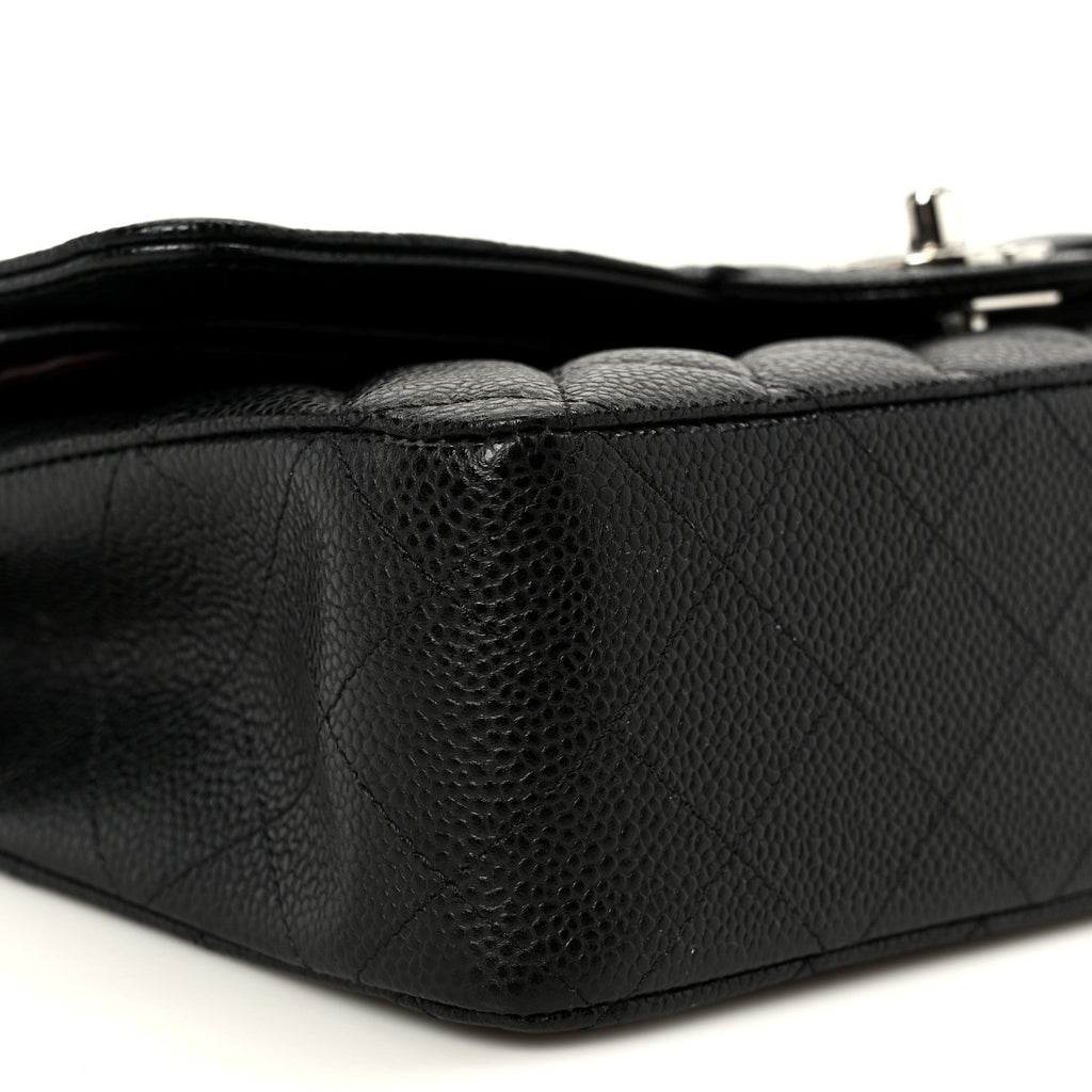 Caviar Quilted Medium Double Flap Black