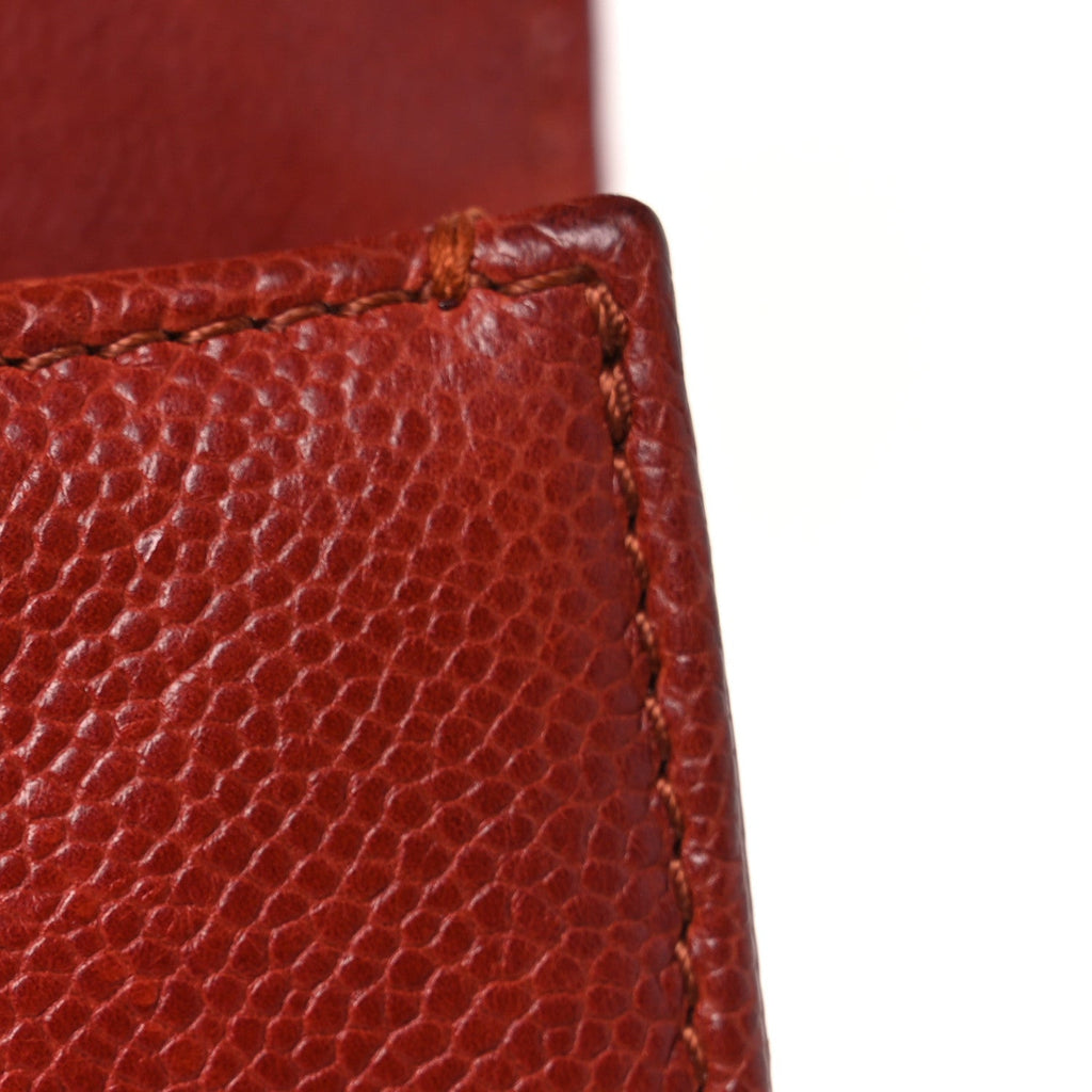 Caviar Quilted Medium Boy Flap Dark Red