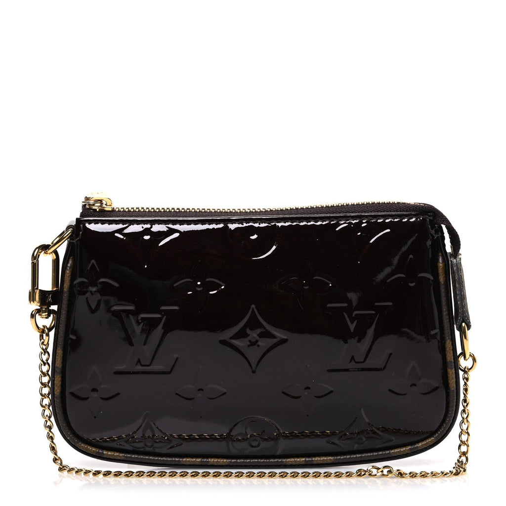 Vernis Monogram Mini Pochette Accessories Amarante