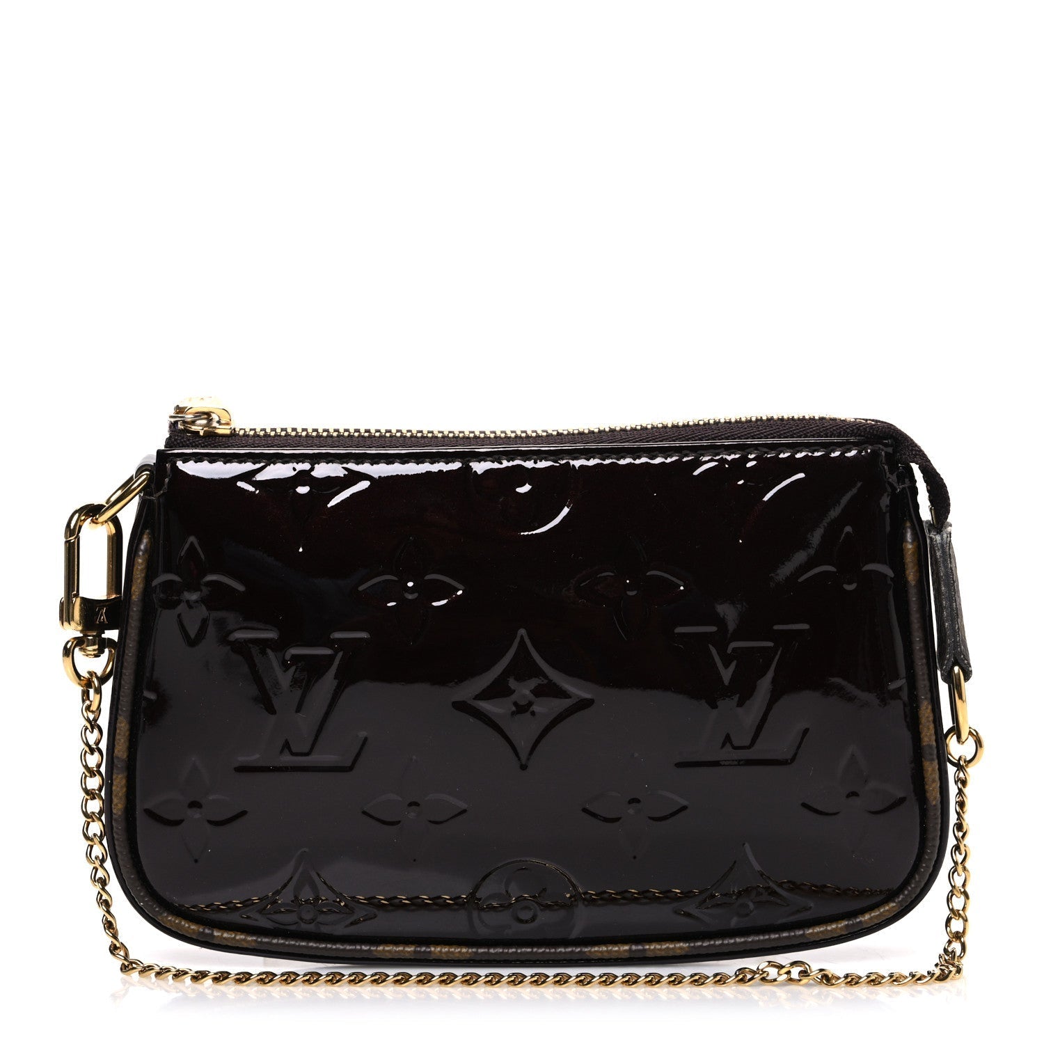 Vernis Monogram Mini Pochette Accessories Amarante