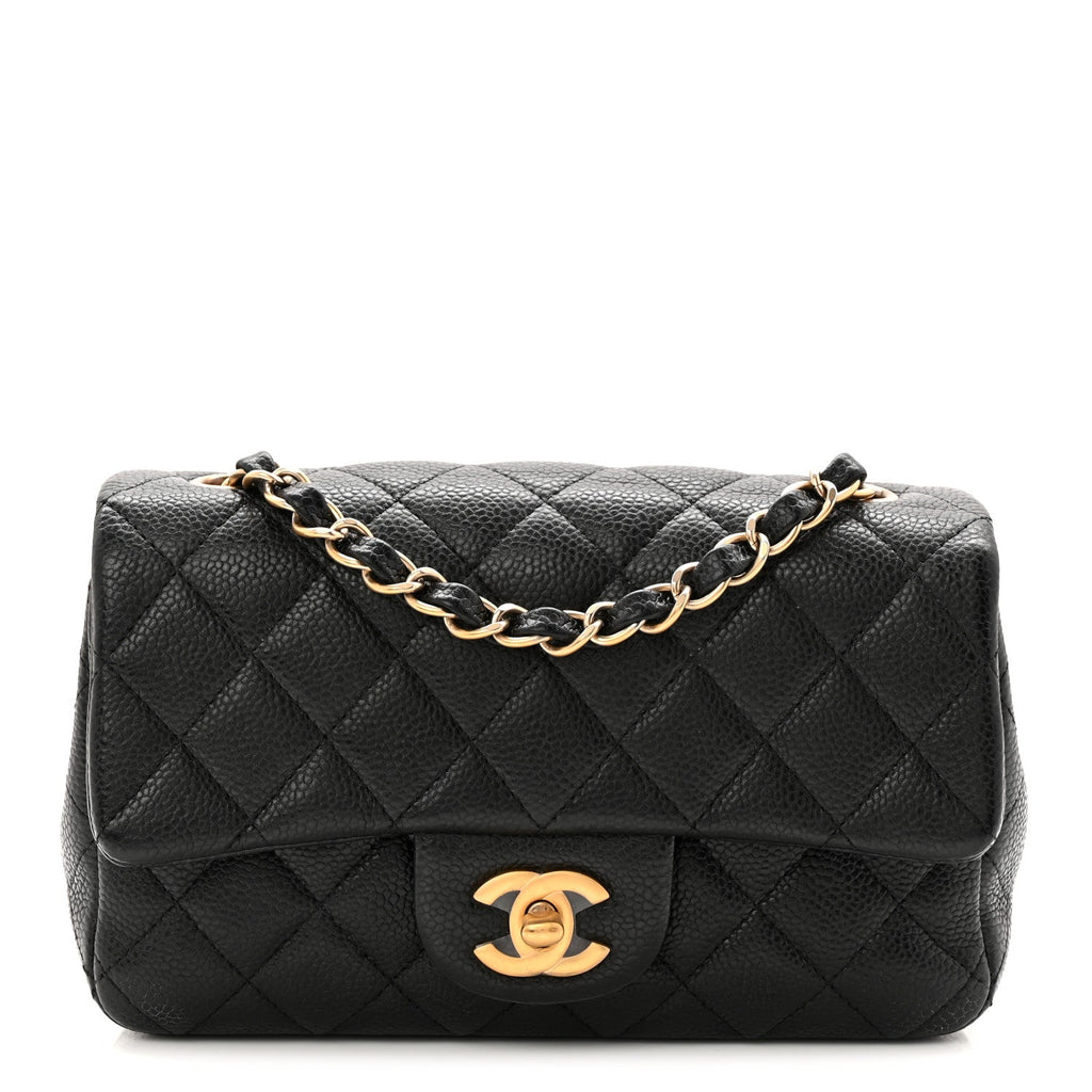 Caviar Quilted Mini Rectangular Flap Black