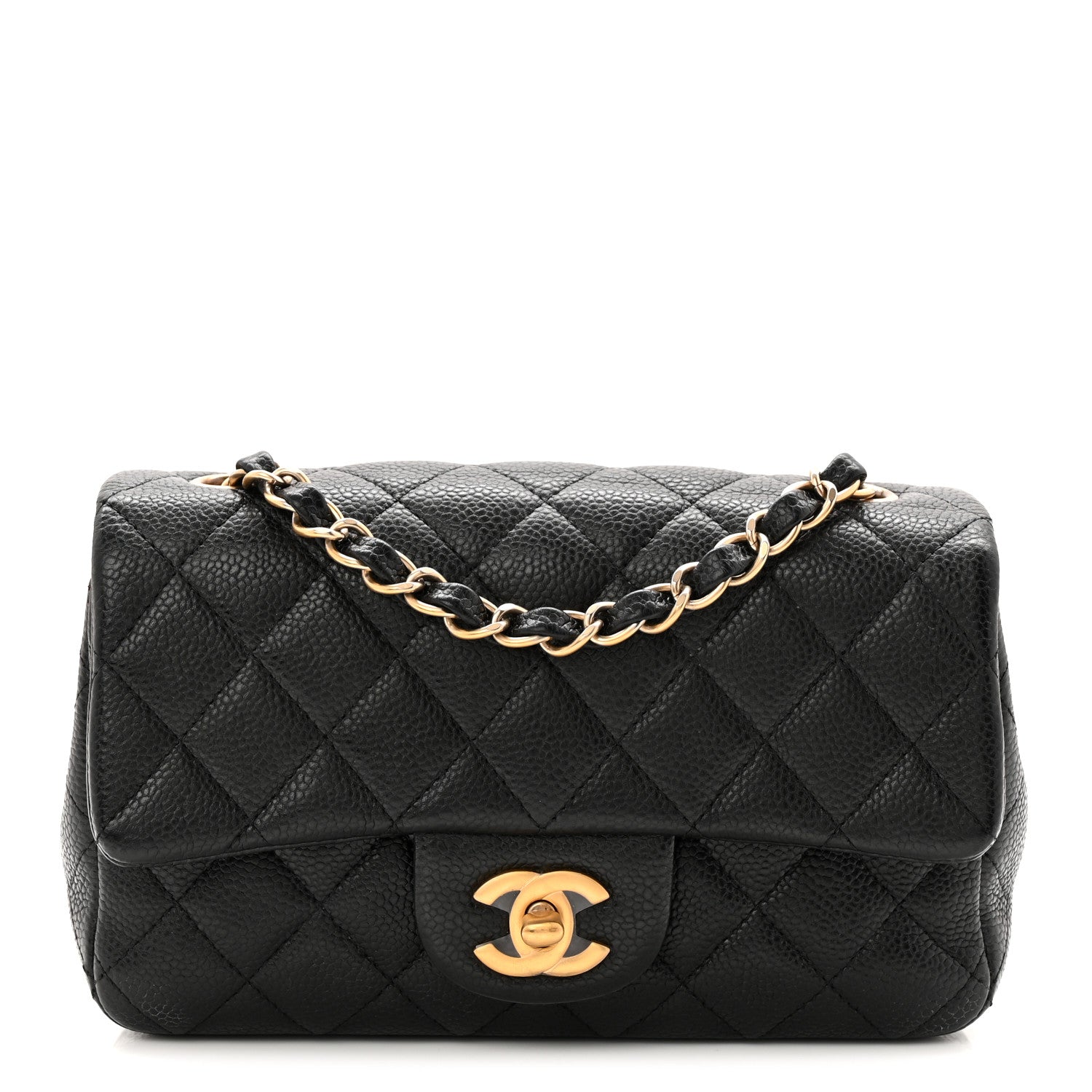 Caviar Quilted Mini Rectangular Flap Black