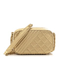 Metallic Lambskin Mini Coco Boy Camera Case Gold