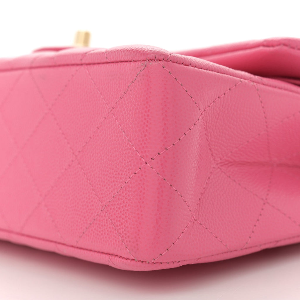 Caviar Quilted Small Double Flap Pink