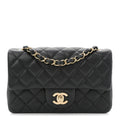 Lambskin Quilted Mini Rectangular Flap Black