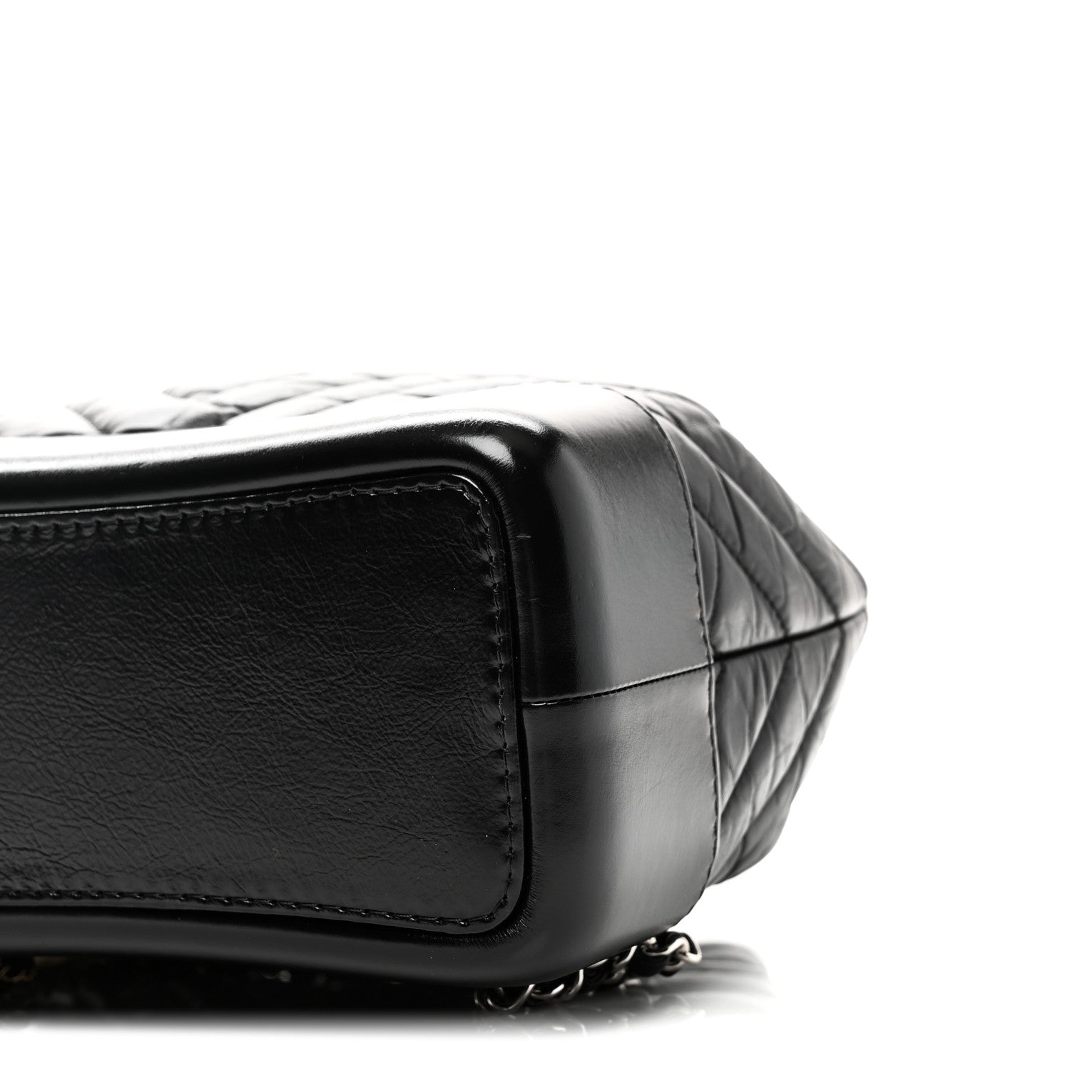 Aged Calfskin Chevron Quilted Small Gabrielle Backpack Black