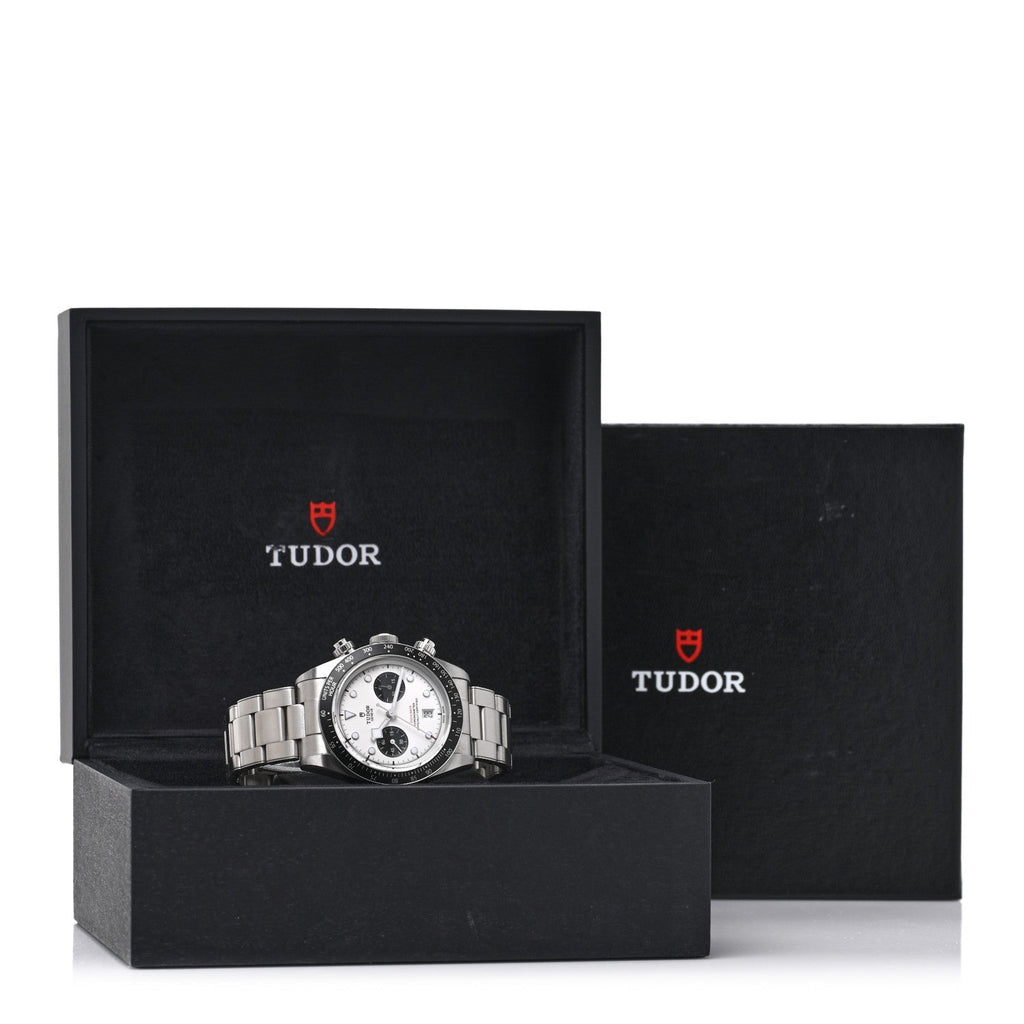 Stainless Steel 41mm Black Bay Chronograph Panda Automatic Watch White 79360N