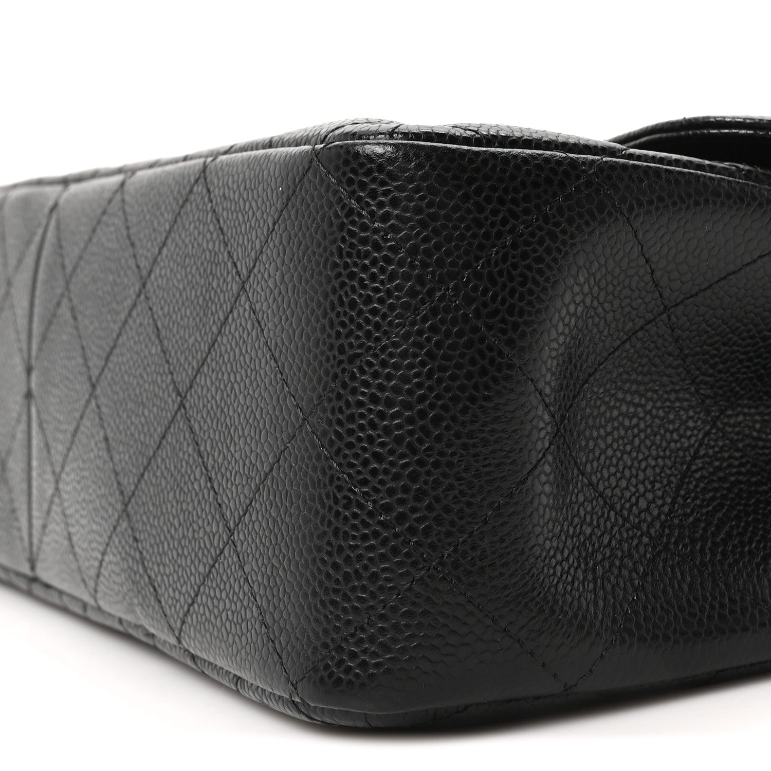 Caviar Quilted Jumbo Double Flap Black