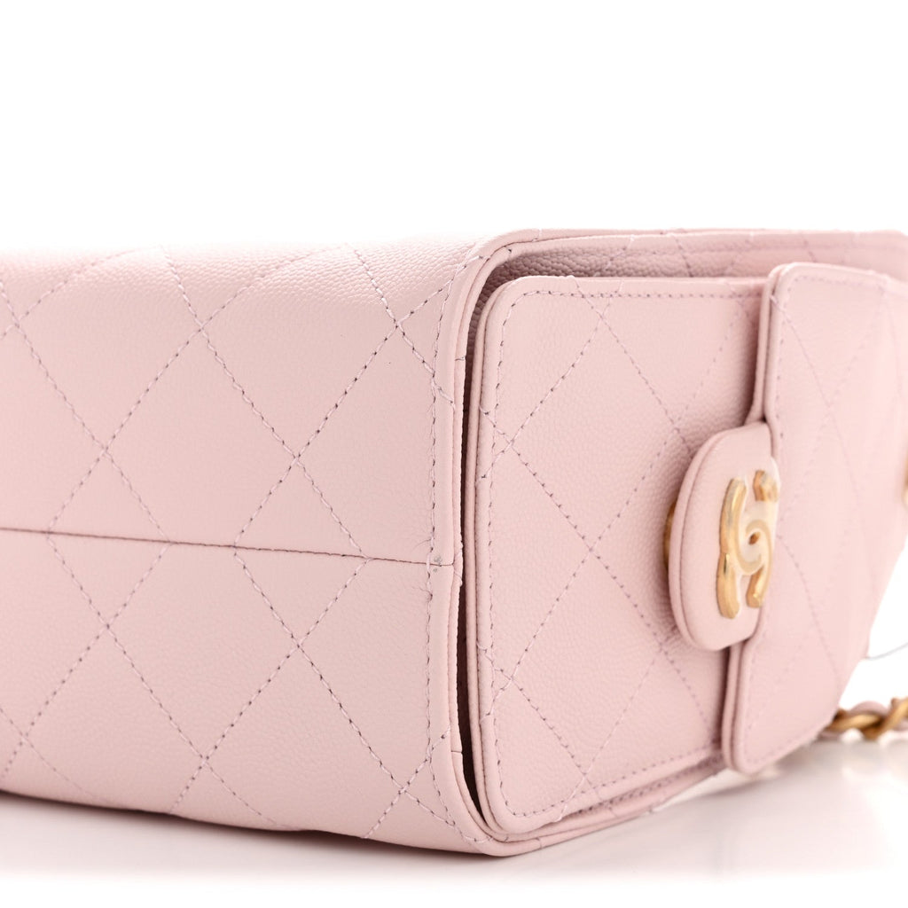 Caviar Quilted Mini Chanel 25 Handbag Light Pink