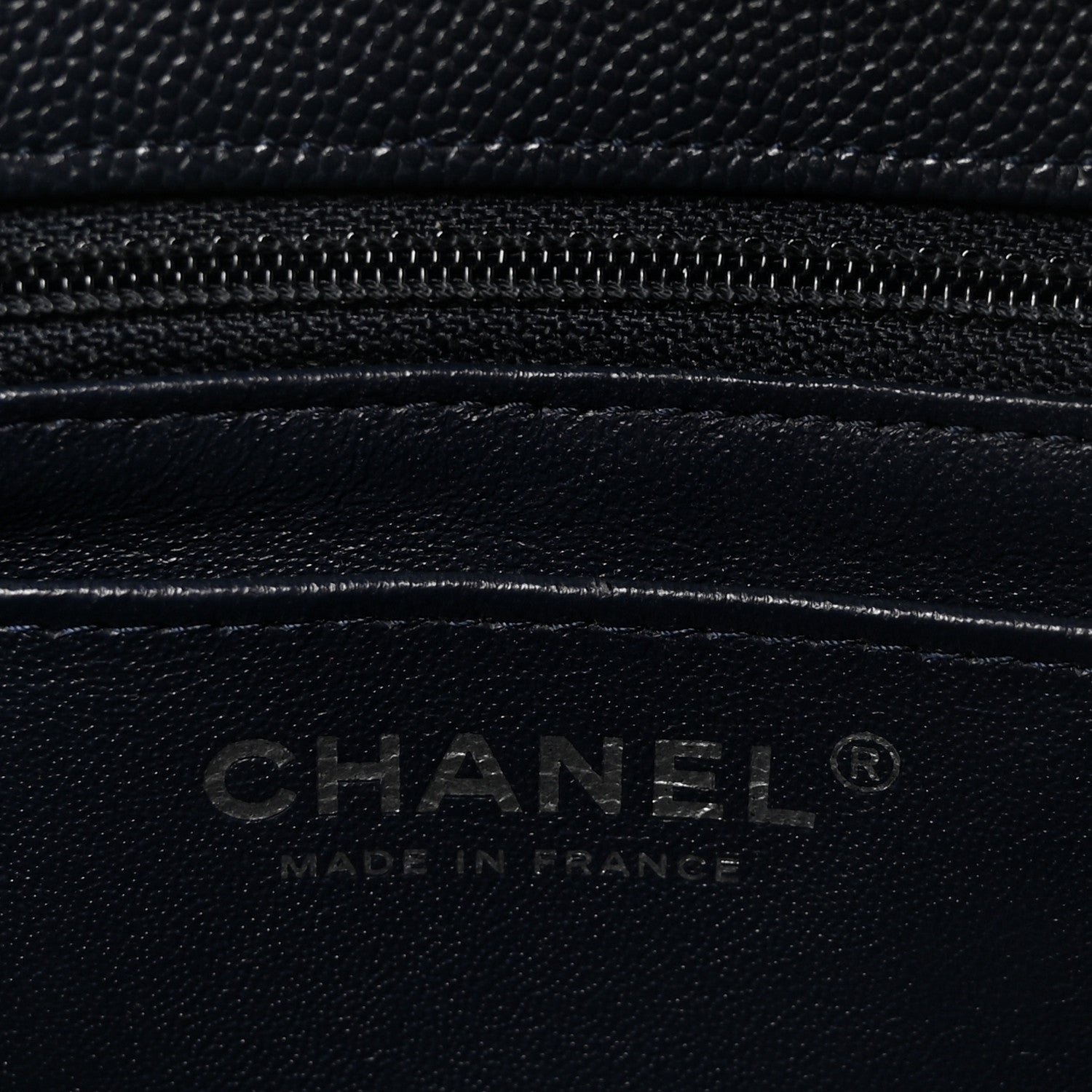 Caviar Quilted Mini Rectangular Flap Navy