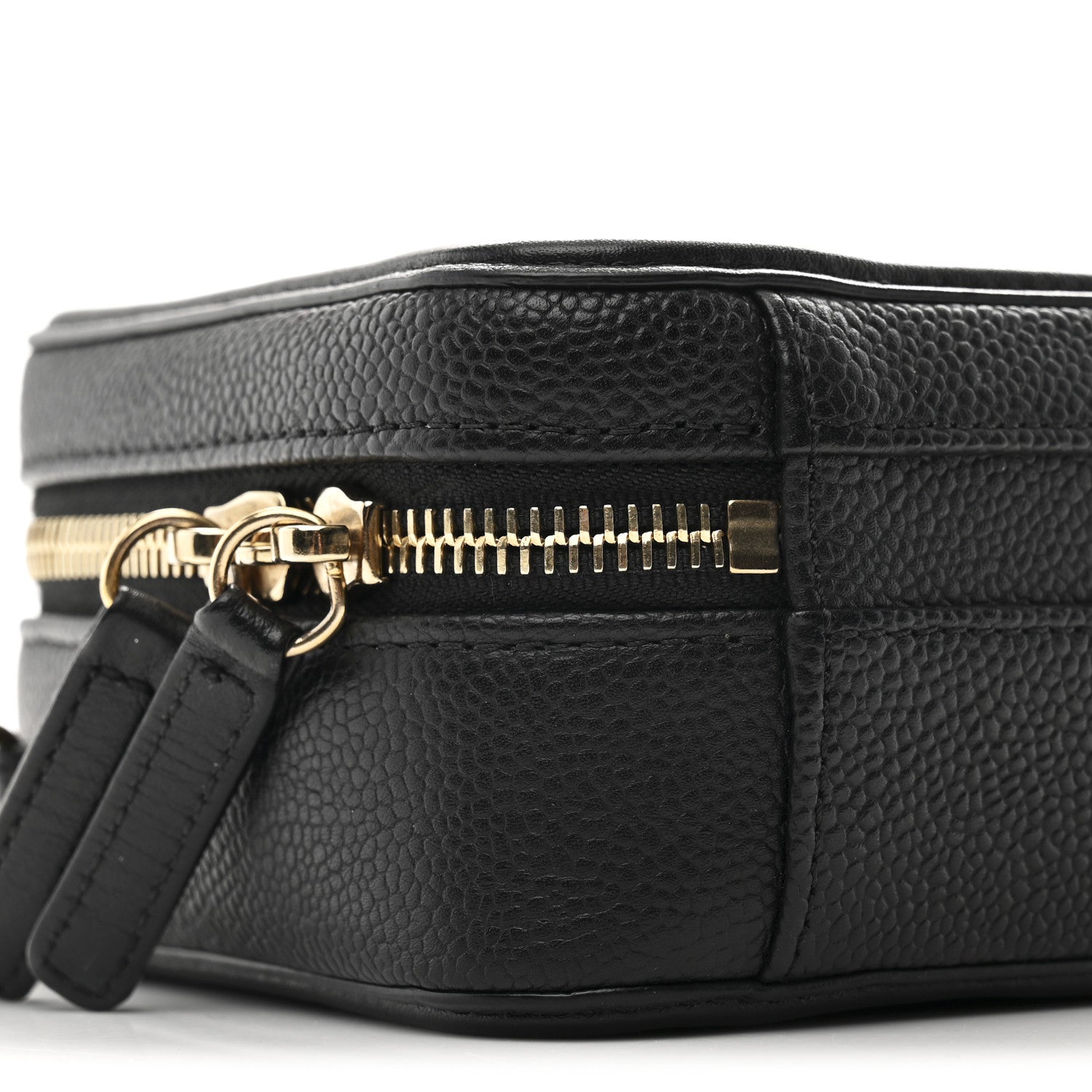 Caviar Quilted Small CC Filigree Vanity Case Black