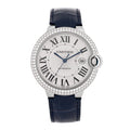 18K White Gold Alligator Diamond Pave Bezel 42mm Ballon Bleu De Cartier Automatic Watch