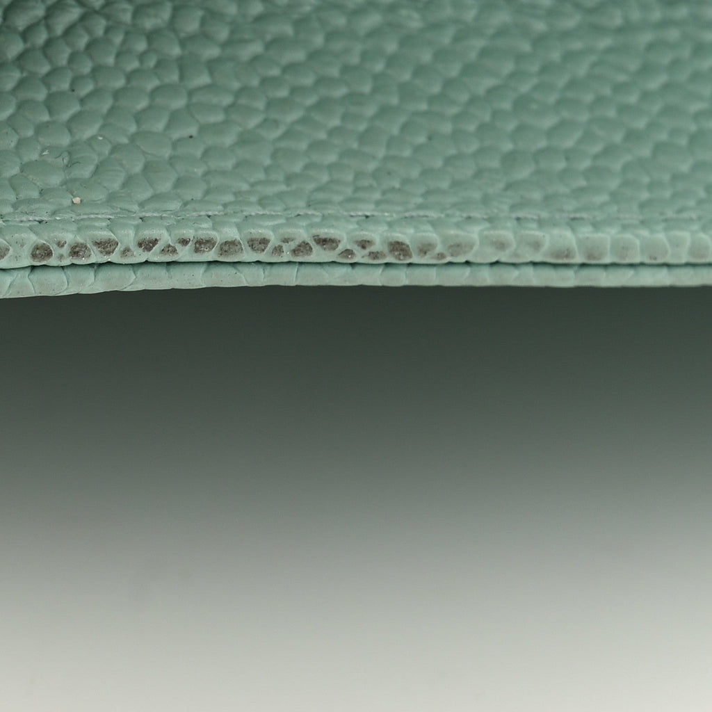Caviar Quilted Boy Wallet On Chain WOC Light Blue