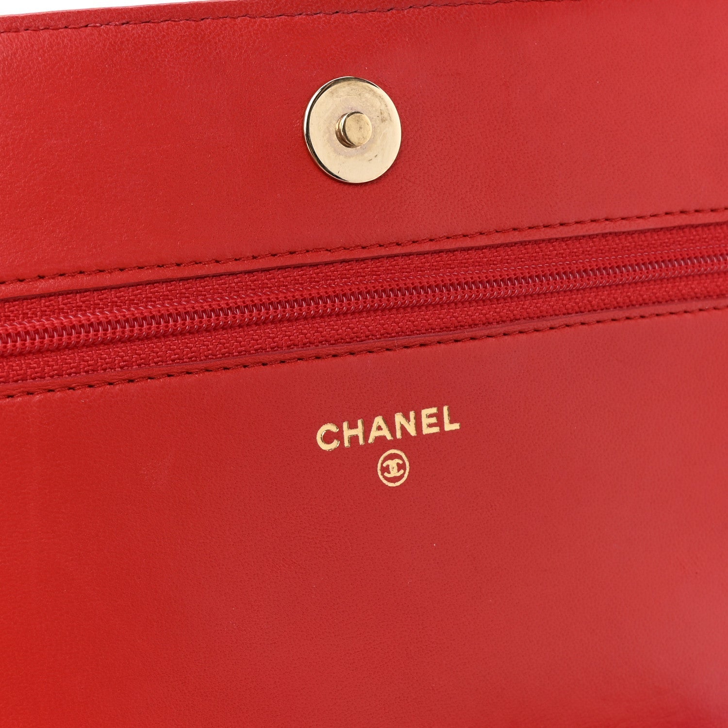 Lambskin Quilted Boy Wallet On Chain WOC Red