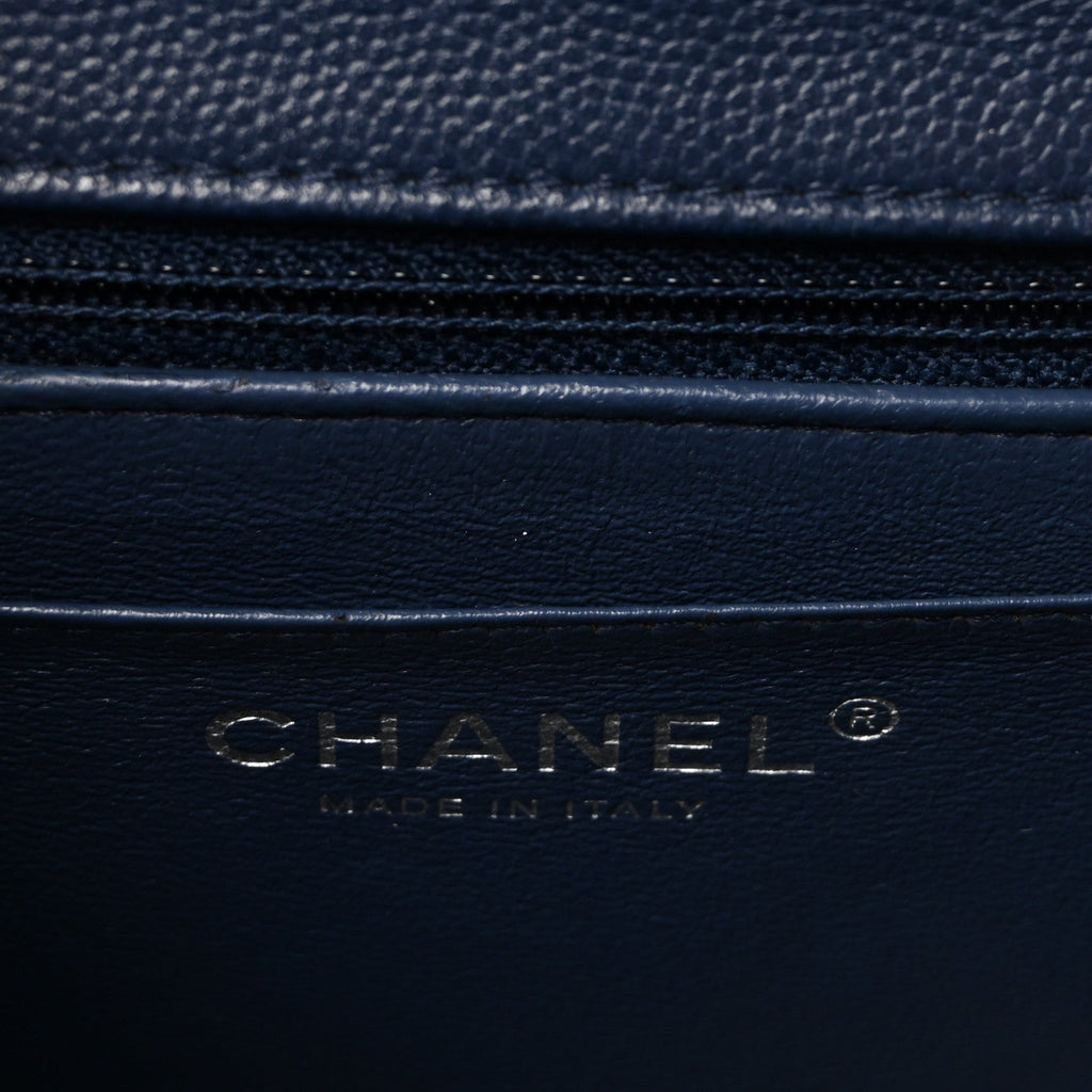 Caviar Quilted Mini Square Flap Navy