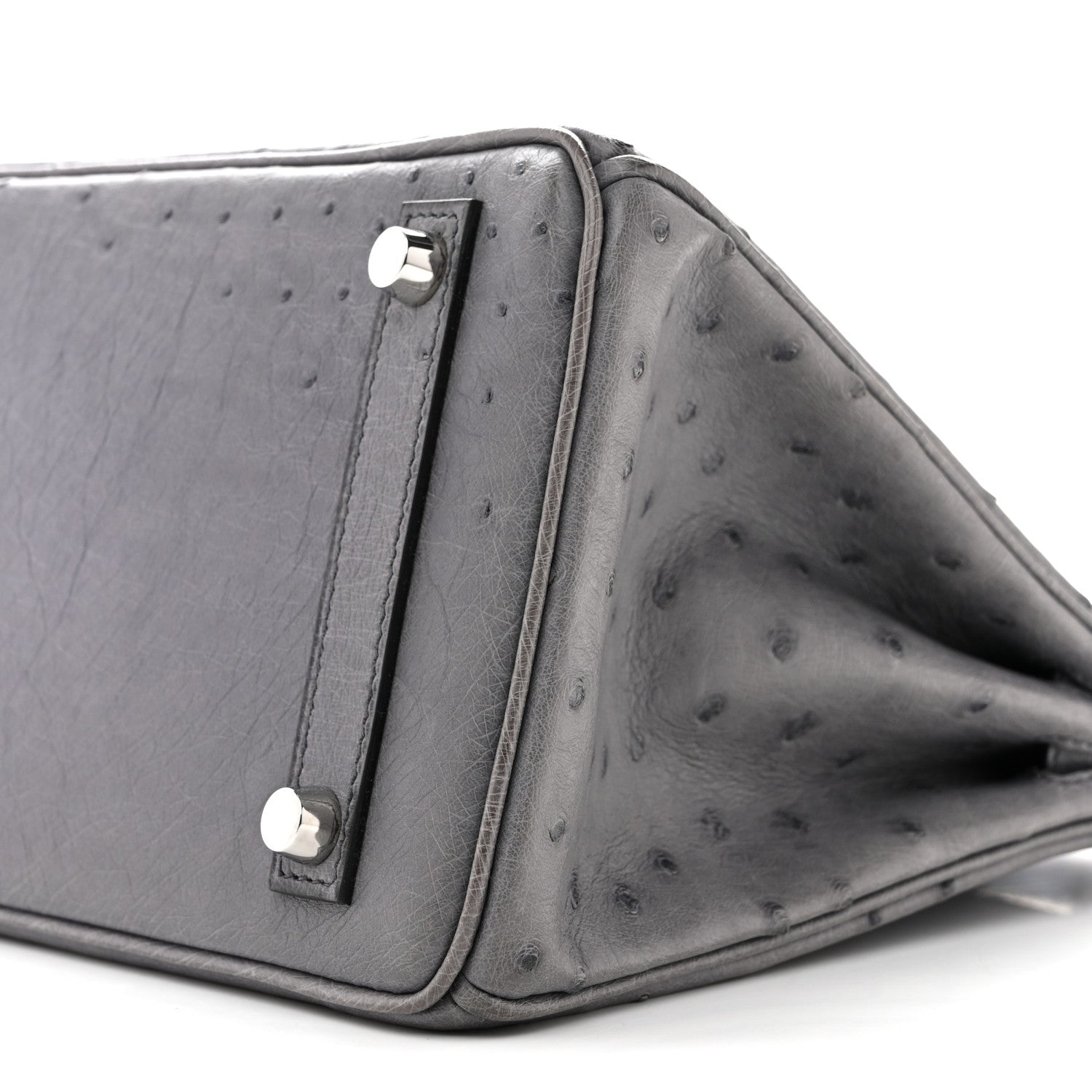 Ostrich Birkin 25 Gris Agate