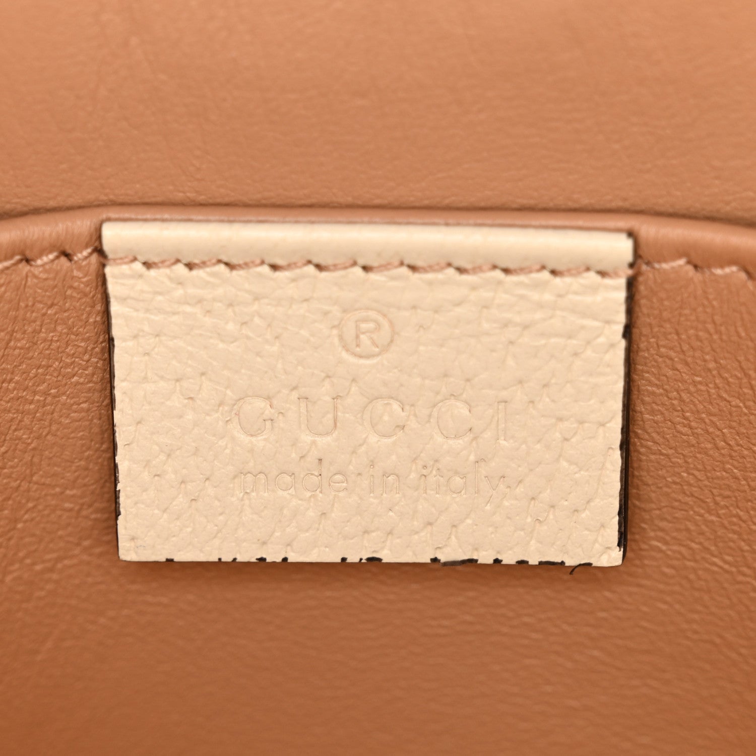 GG Supreme Monogram Berry Textured Dollar Calfskin Small Padlock Tote Beige Ebony Light Copper Mystic White