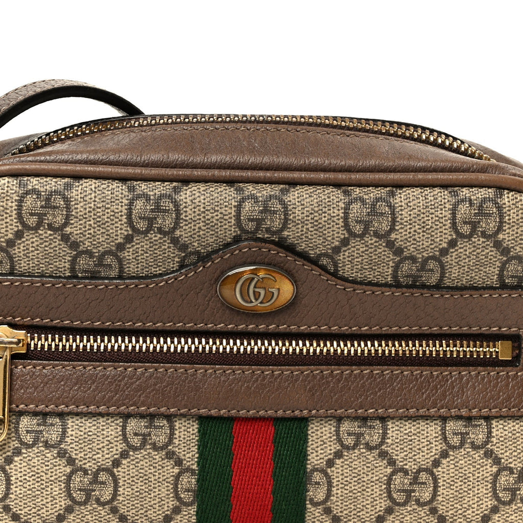 GG Supreme Monogram Web Mini Ophidia Shoulder Bag Brown