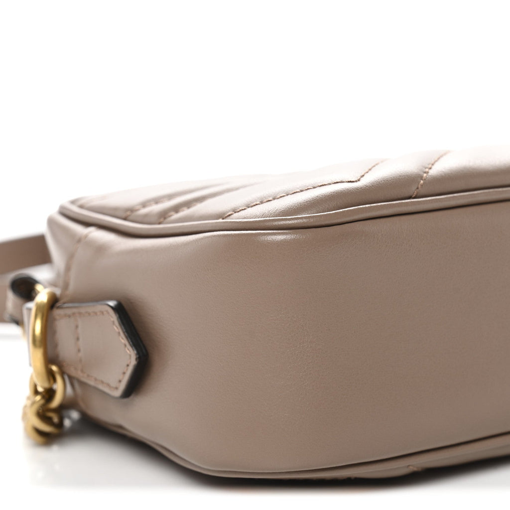 Calfskin Matelasse Mini GG Marmont Chain Shoulder Bag Porcelain Rose