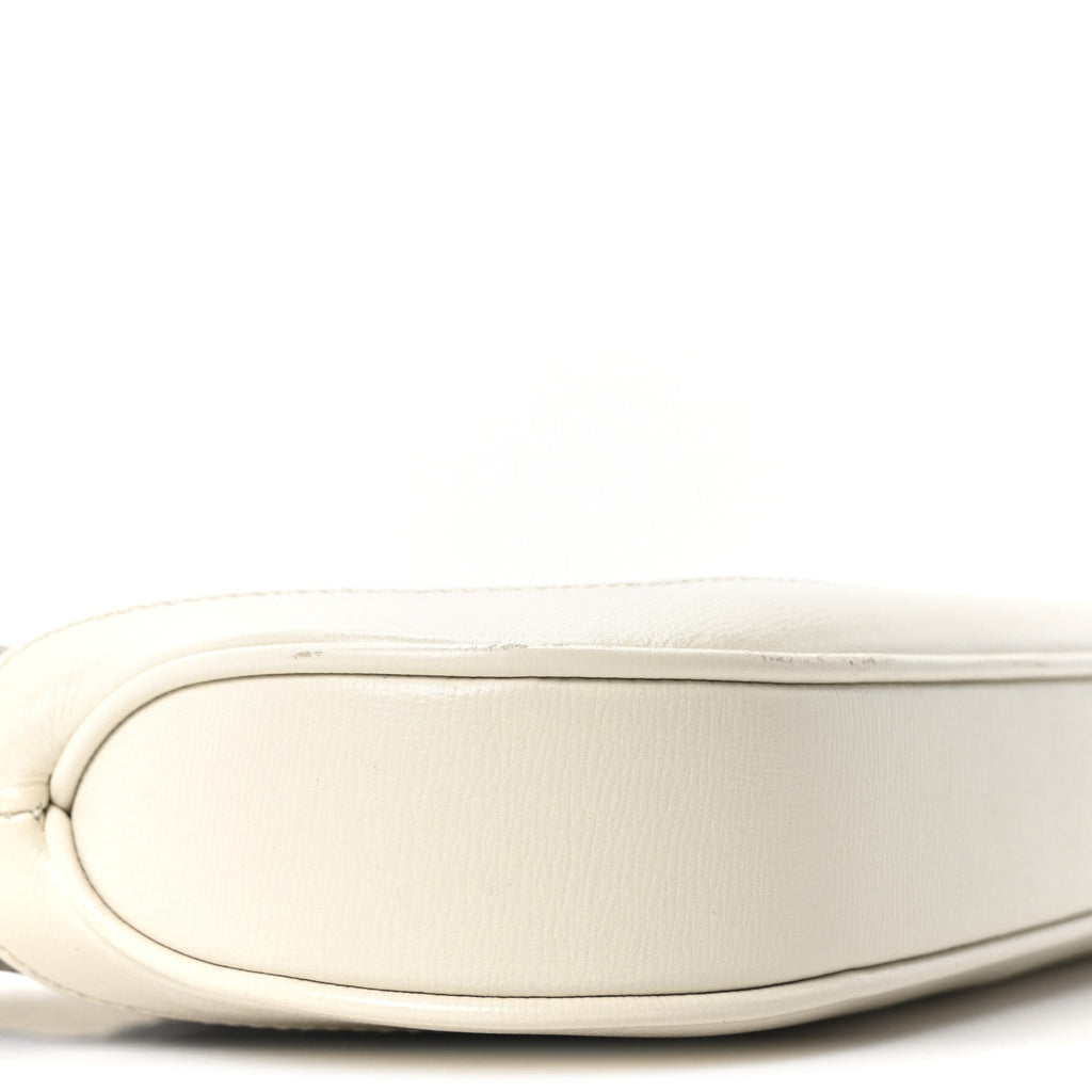 GG Supreme Monogram Azalea Calfskin Web Small Jackie 1961 Hobo Beige Ebony Mystic White