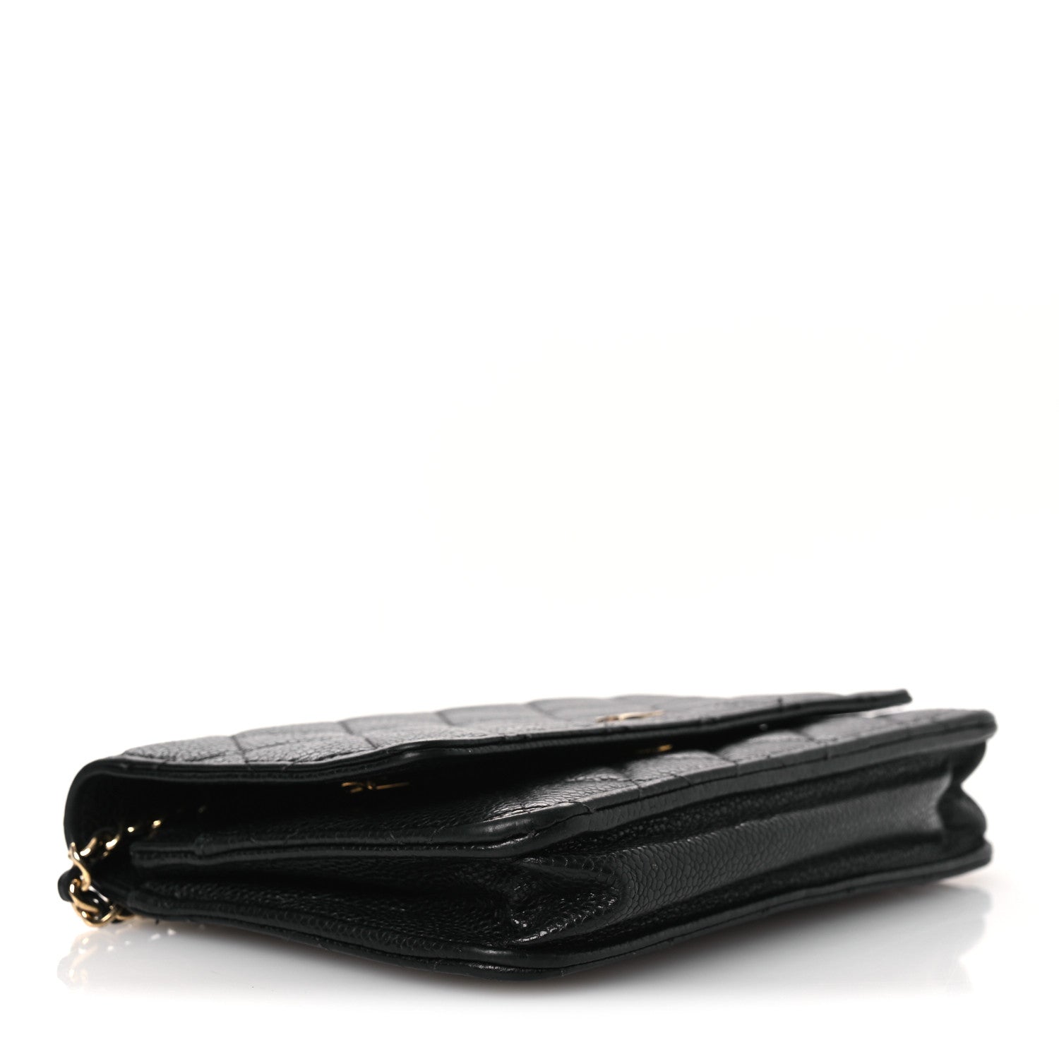 Caviar Quilted Wallet on Chain WOC Black