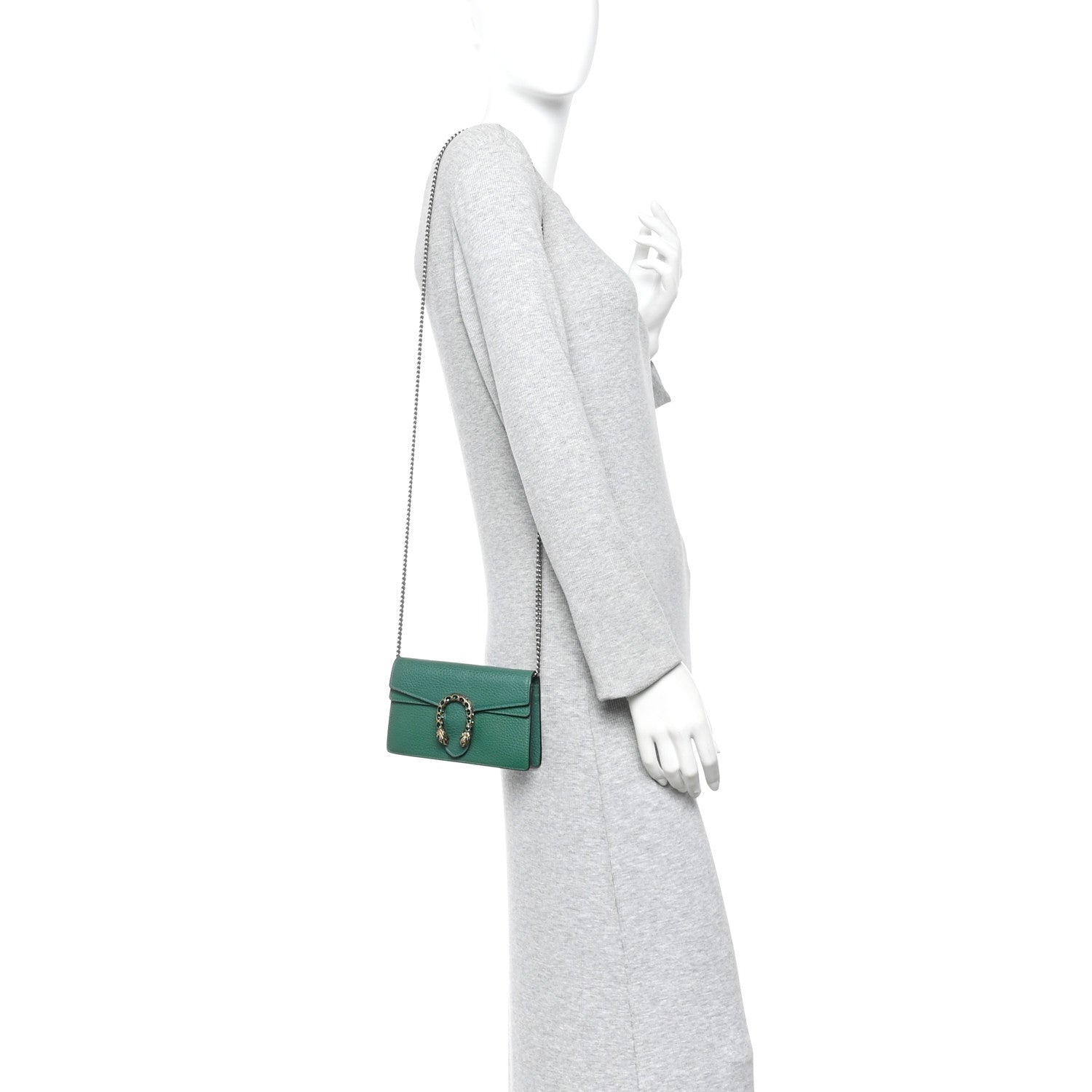 Dollar Calfskin Crystal Super Mini Dionysus Shoulder Bag Emerald
