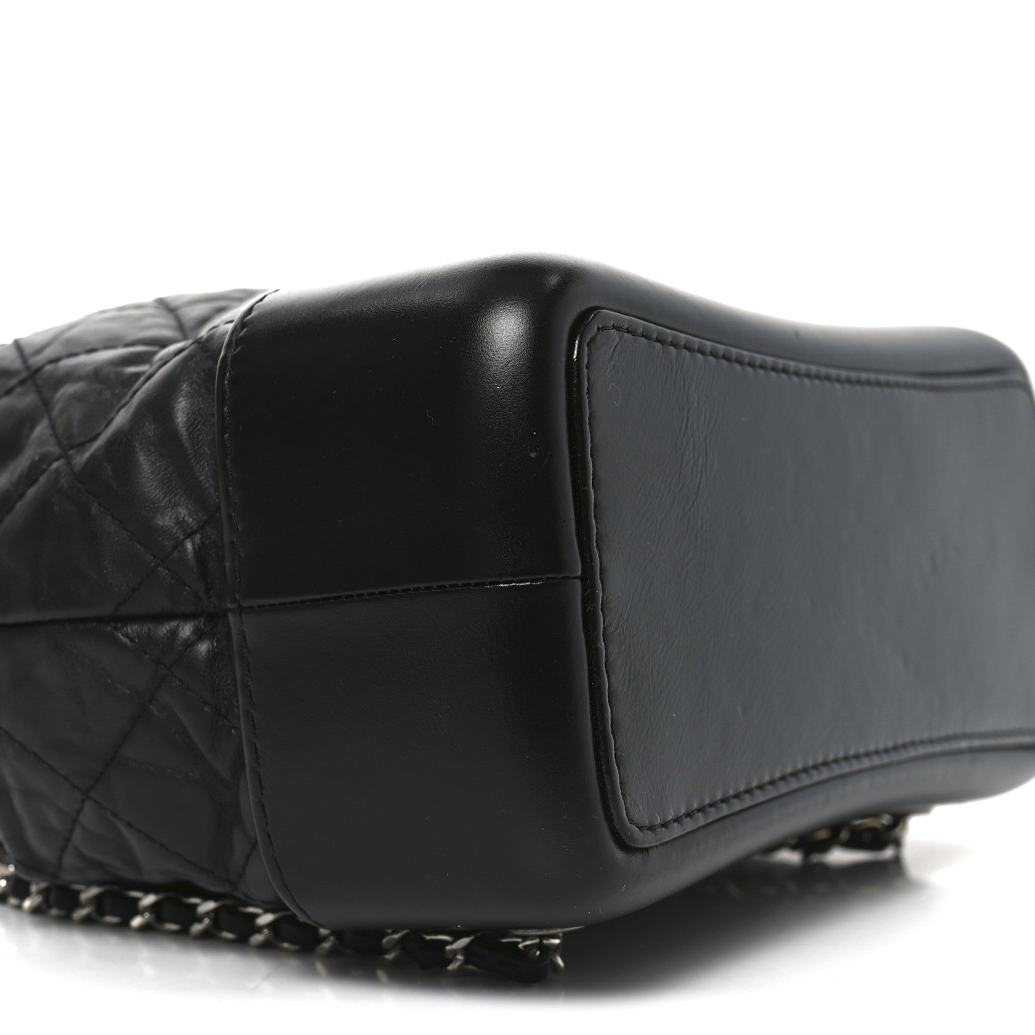 Aged Calfskin Quilted Small Gabrielle Backpack Black
