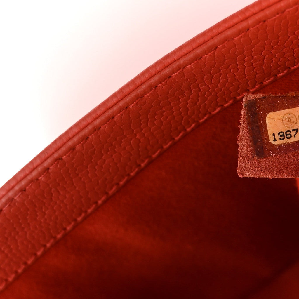 Caviar Stitched Medium Boy Flap Dark Orange