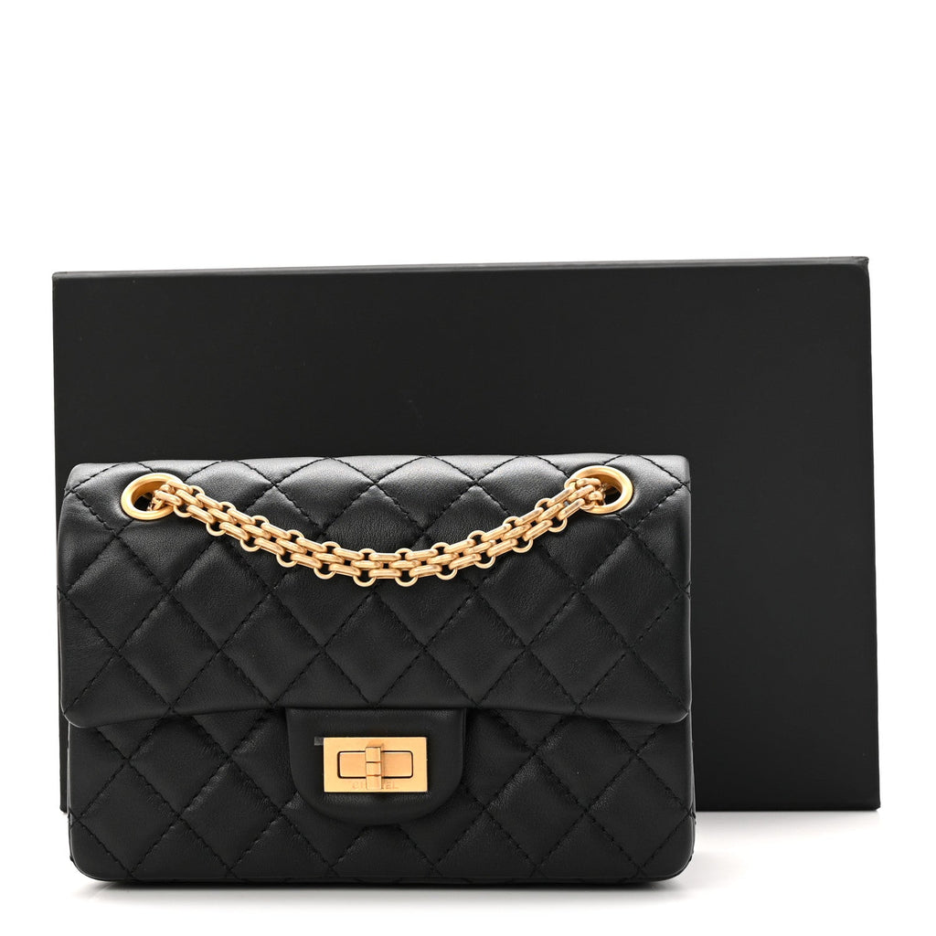 Calfskin Quilted 2.55 Reissue Mini Flap Black