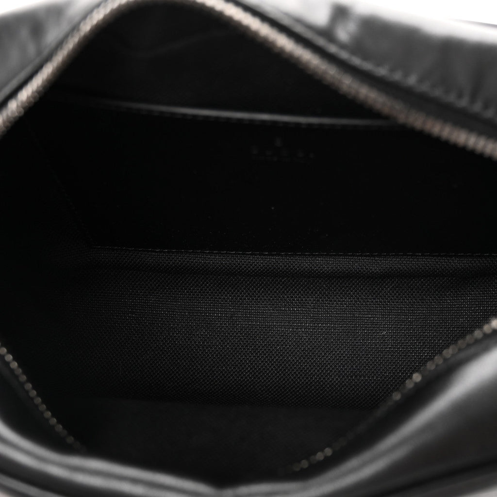 Calfskin Matelasse Monochrome Small GG Marmont Chain Shoulder Bag Black