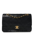 Lambskin Quilted Small Double Flap Black