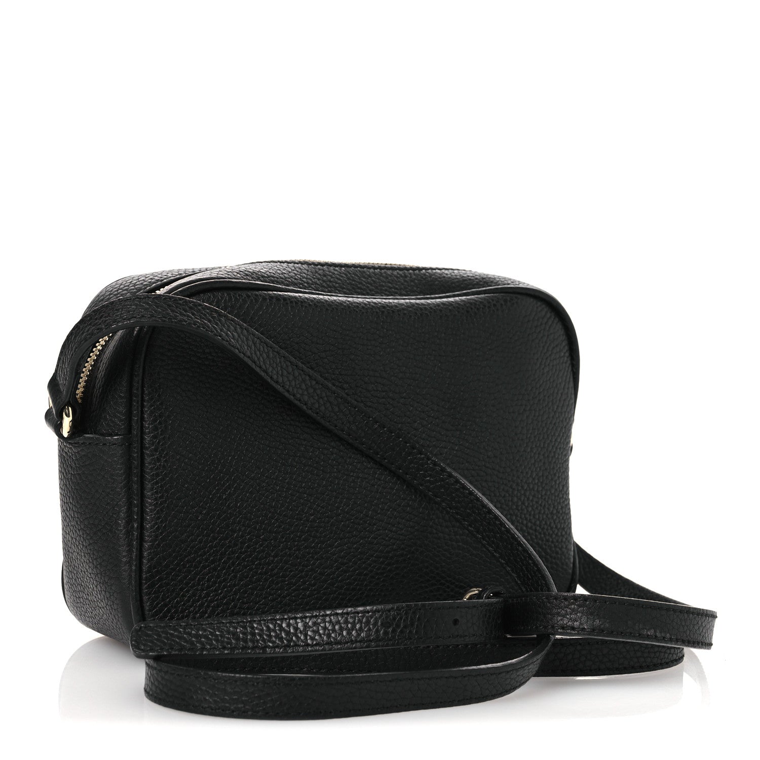 Pebbled Calfskin Small Soho Disco Bag Black