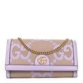 Monogram Jumbo GG Textured Dollar Calfskin Ophidia Continental Wallet On Chain Beige Lapis