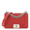 Caviar Quilted Small Boy Flap Red