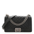 Caviar Quilted Medium Boy Flap Black