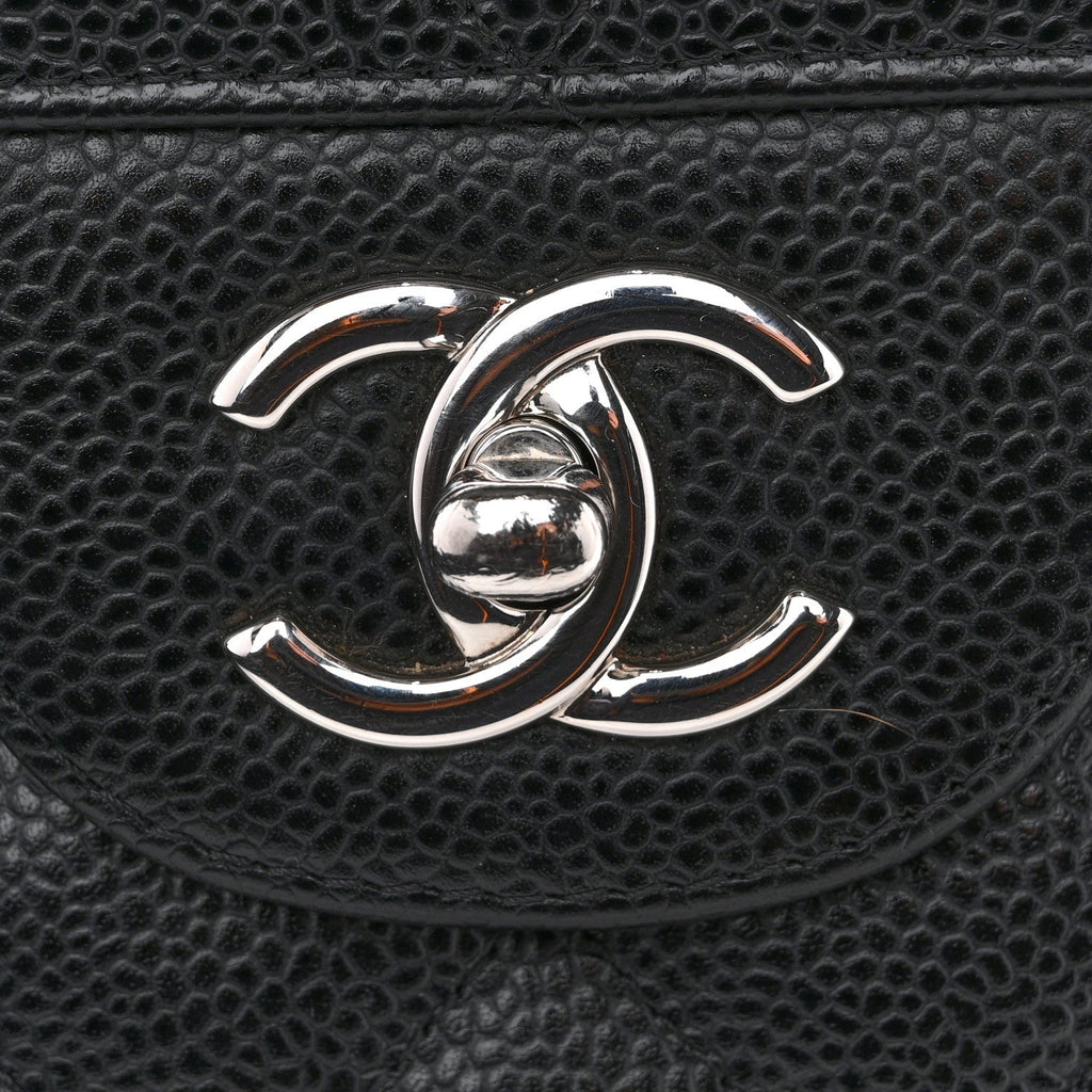 Caviar Quilted Jumbo Double Flap Black