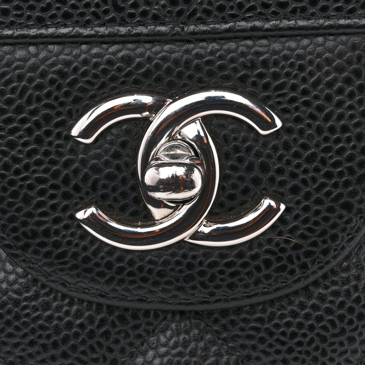Caviar Quilted Jumbo Double Flap Black