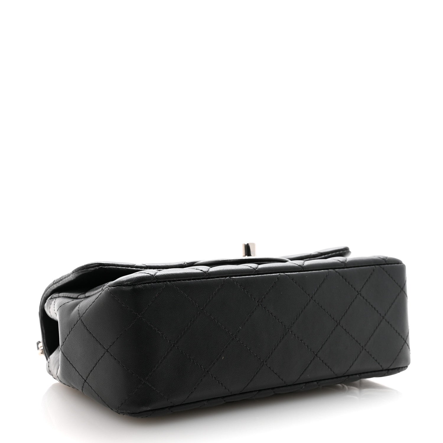 Lambskin Quilted Mini Rectangular Flap Black
