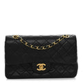 Lambskin Quilted Small Double Flap Black