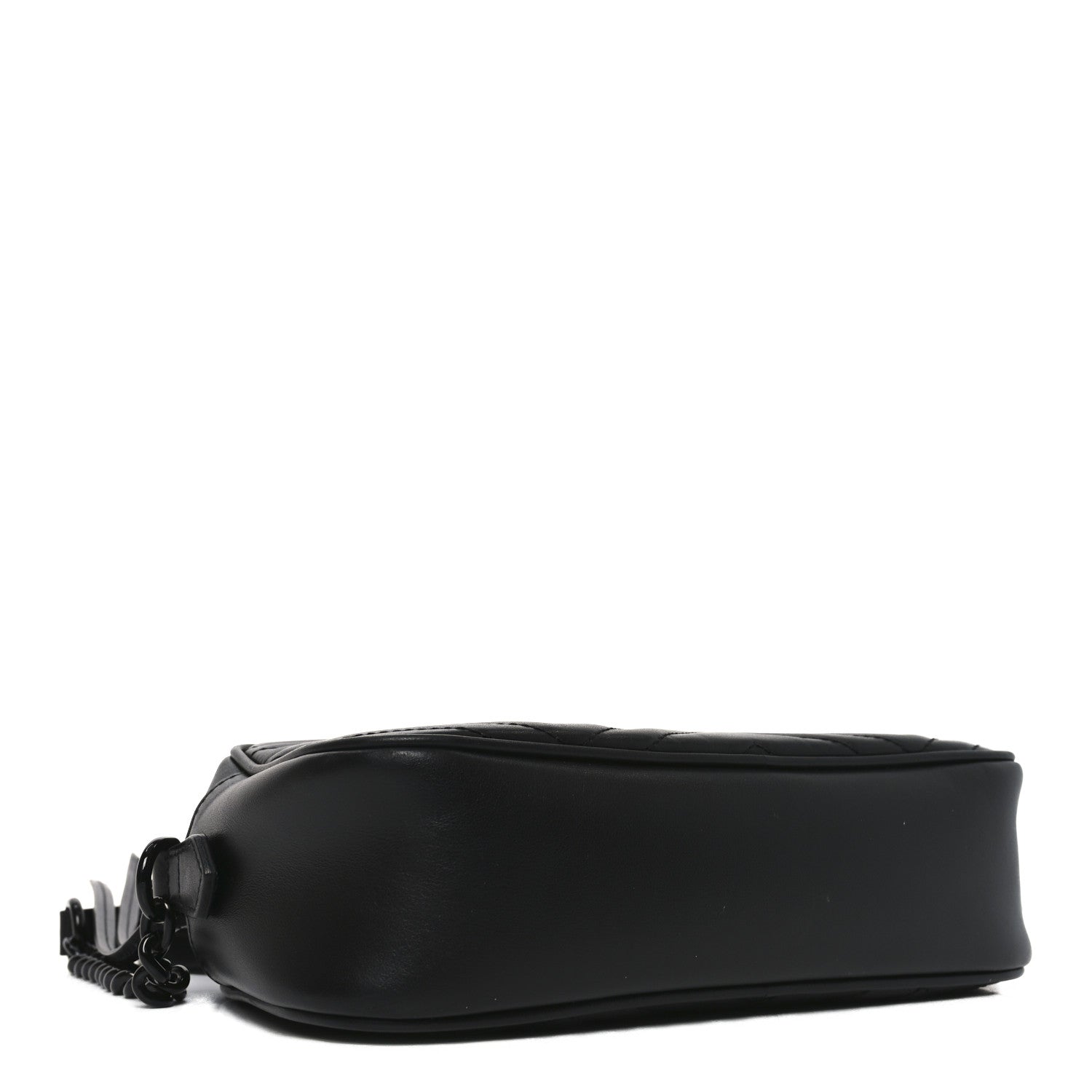 Calfskin Matelasse Monochrome Small GG Marmont Chain Shoulder Bag Black