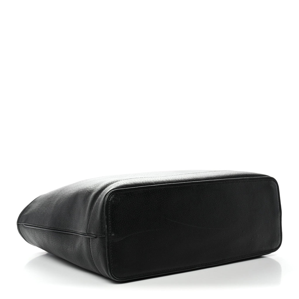 Textured Dollar Calfskin Medium Ophidia Shoulder Tote Bag Black