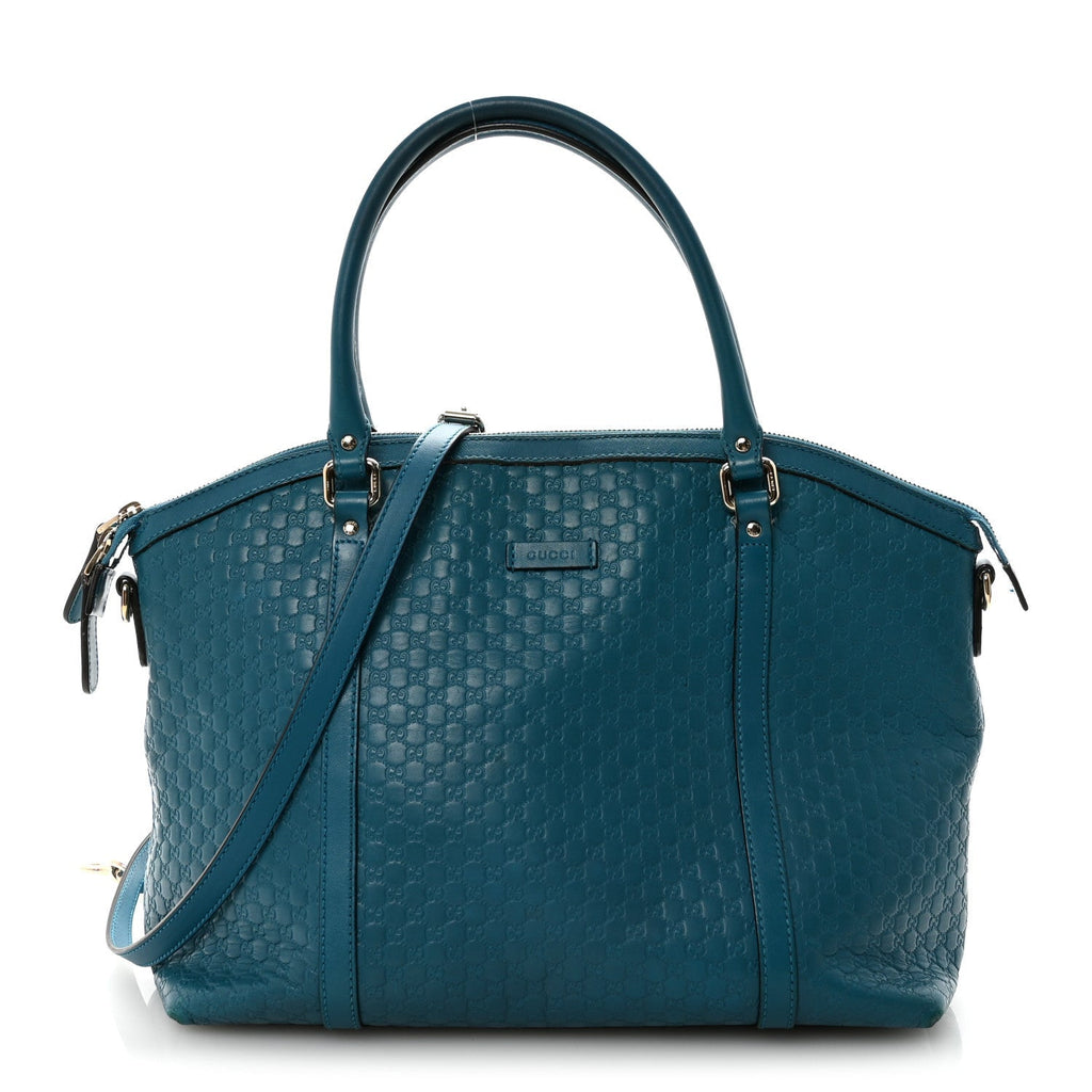 Soft Microguccissima Dome Satchel Deep Cobalt