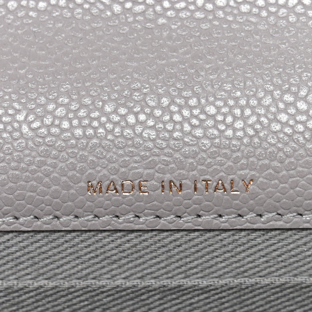 Caviar Quilted Mini Business Affinity Flap Grey