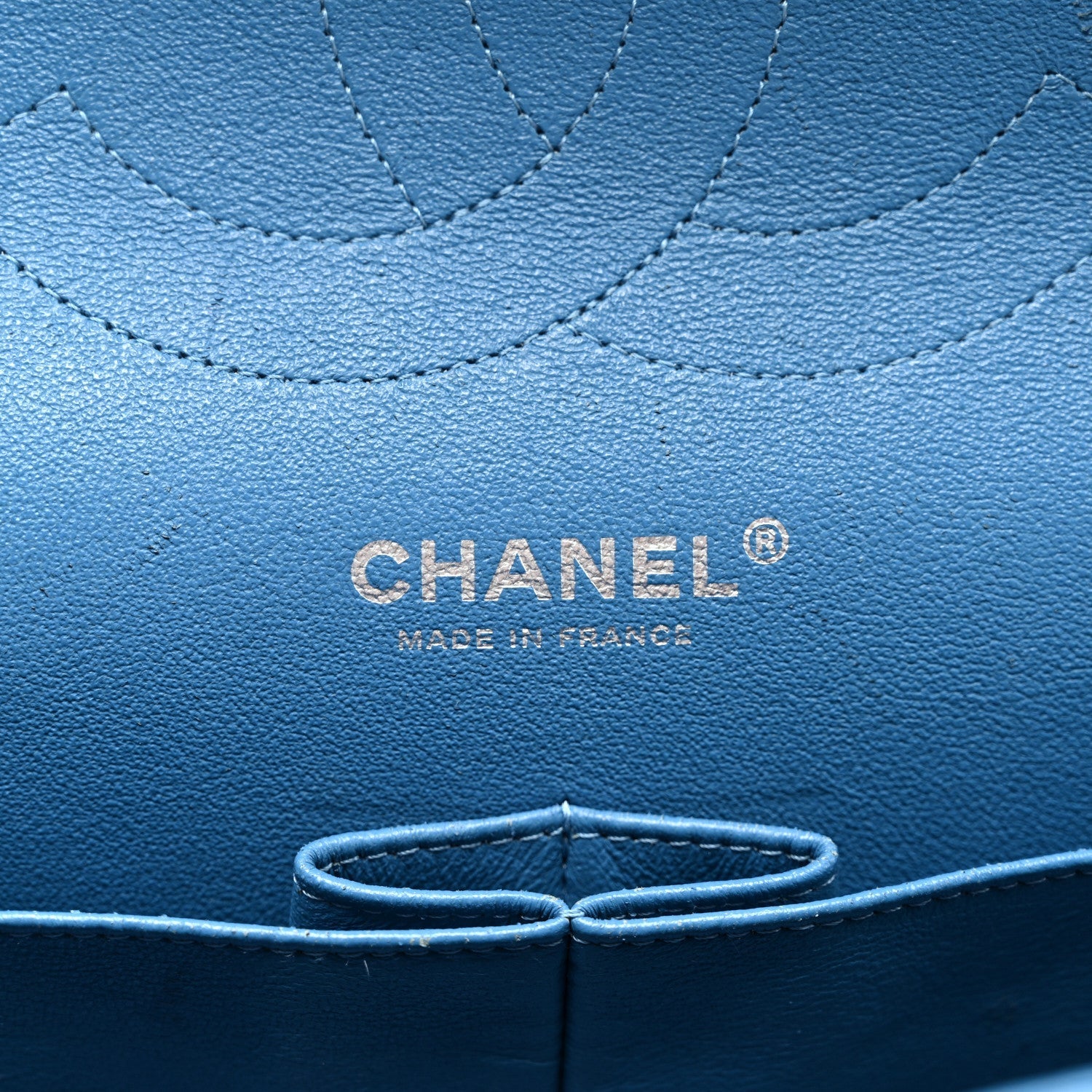 Iridescent Caviar Quilted Jumbo Double Flap Blue