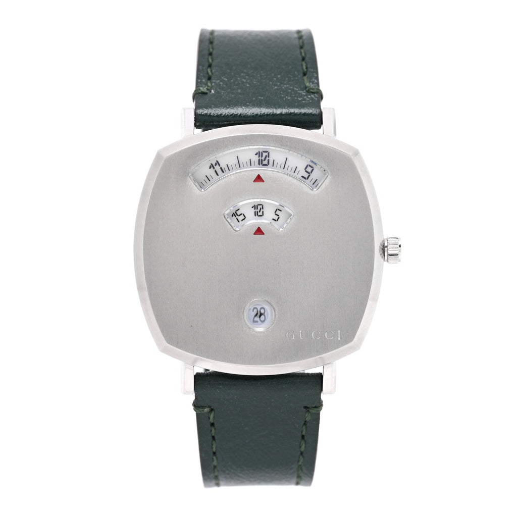 Stainless Steel Calfskin 35mm Grip Quartz Watch Green