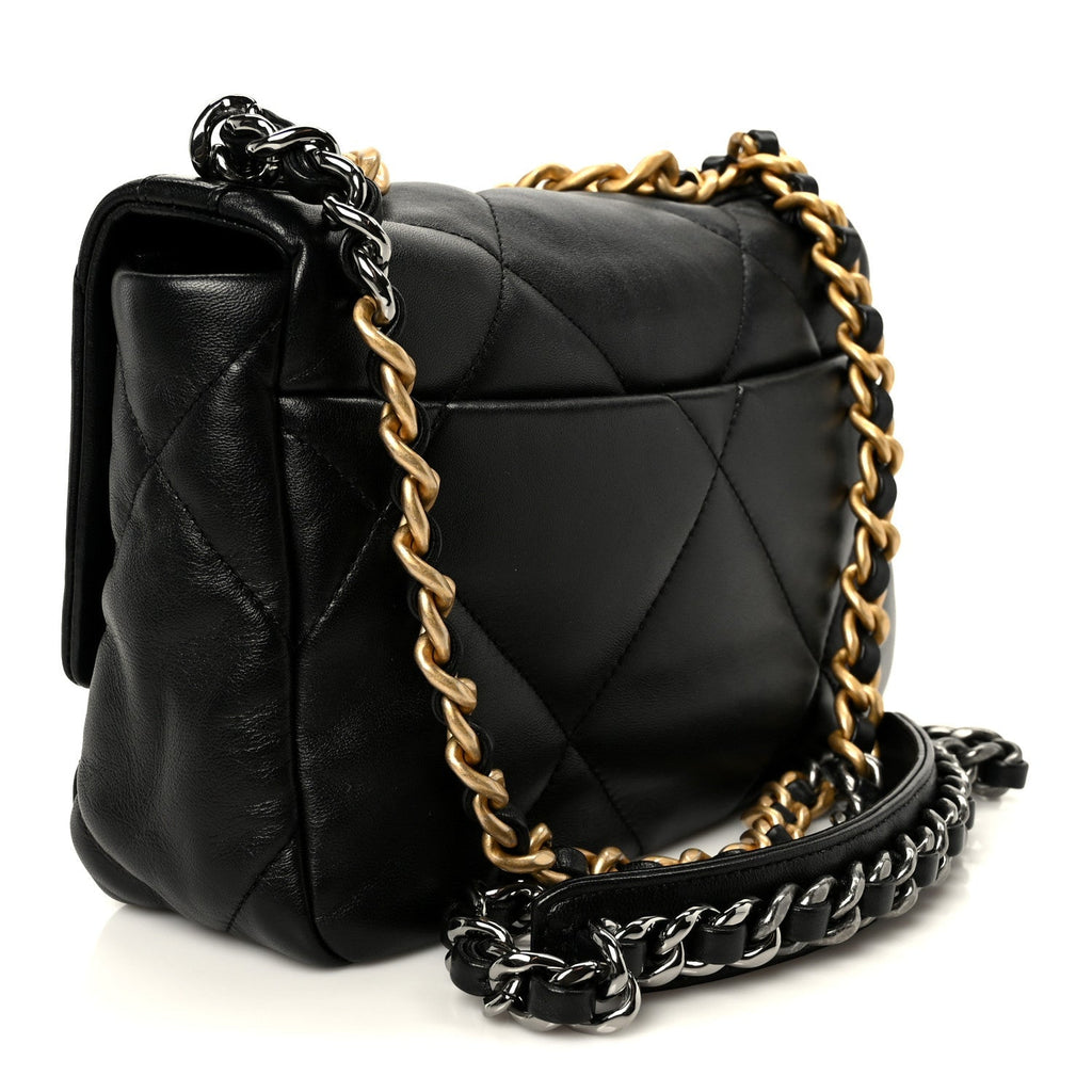 Lambskin Quilted Medium Chanel 19 Flap Black