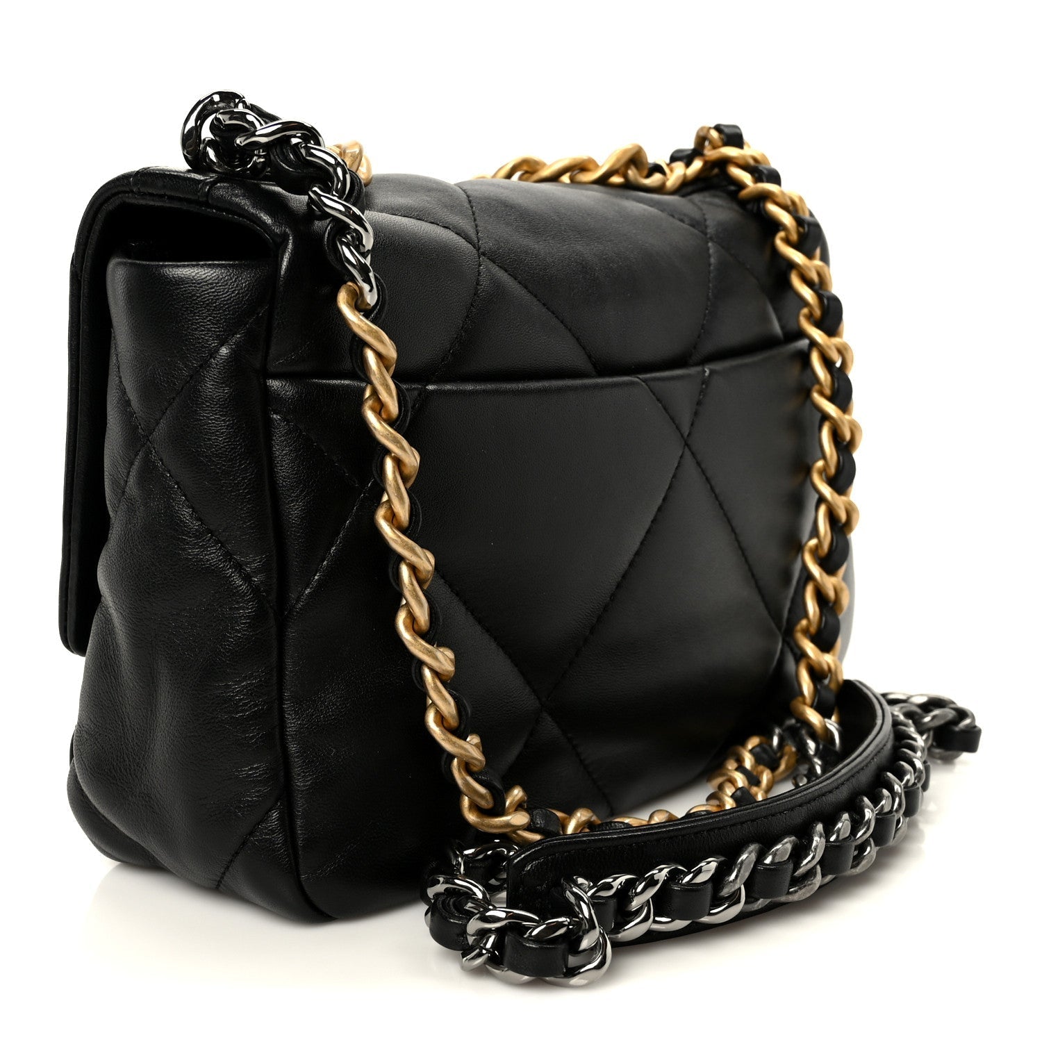 Lambskin Quilted Medium Chanel 19 Flap Black