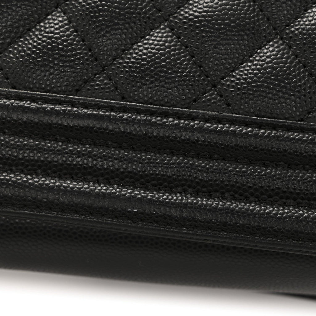 Caviar Quilted Small Boy Flap Black