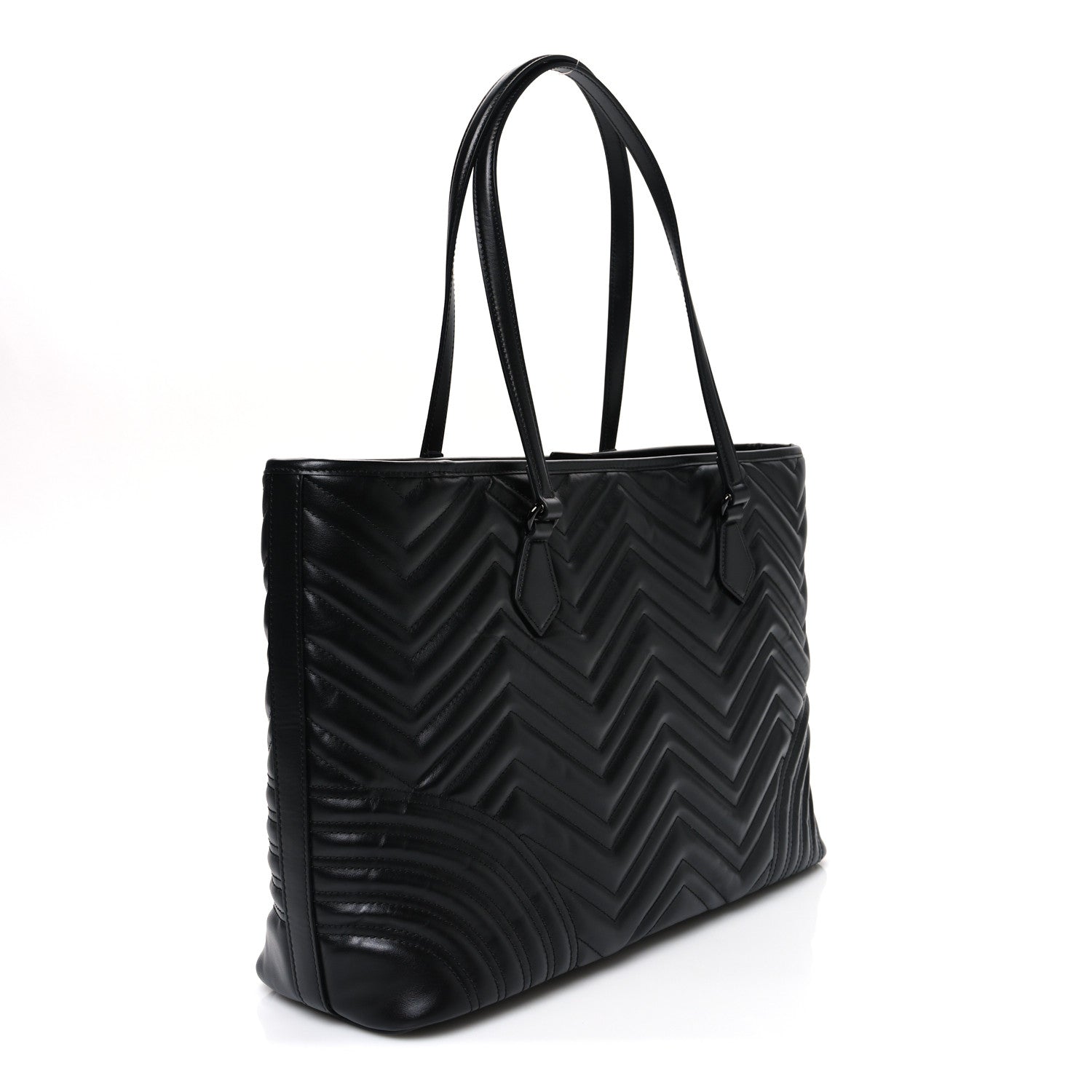 Calfskin Matelasse Monochrome Large GG Marmont Tote Bag Black