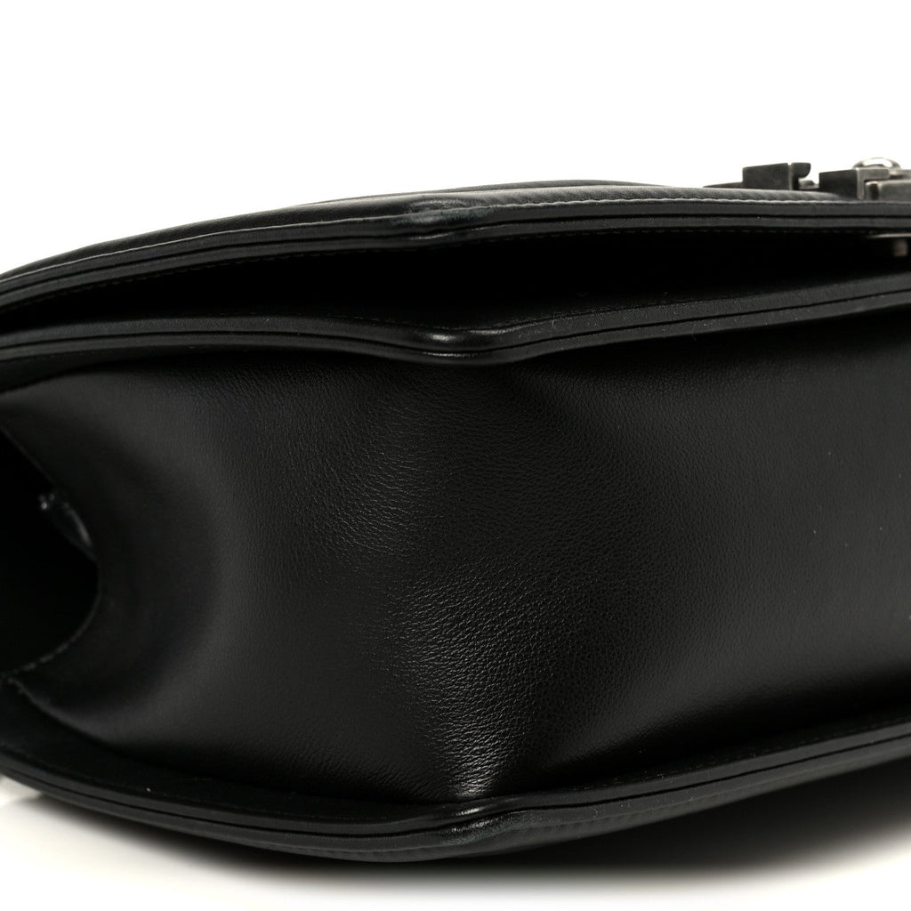 Calfskin Quilted Medium Boy Flap Black